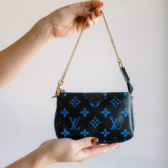 Louis Vuitton Blue Monogram Mini Pochette - Picture 1 of 6